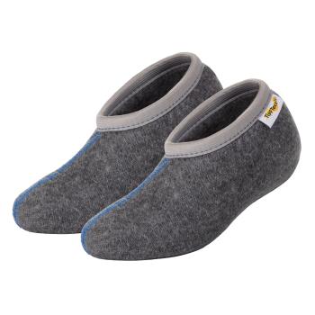 1 Paar TippTexx 24 Stiefelsocken, Grau mit Wolle, für Damen, Herren & Kinder